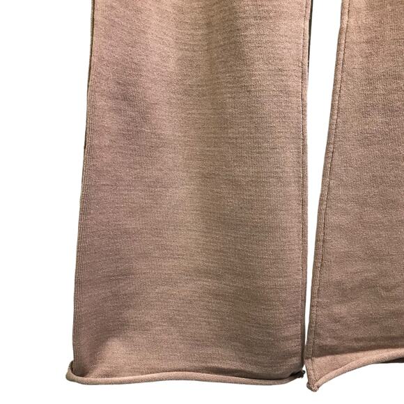 2 Piece Set Womens M Brown Striped‎ Knit Pullover Sweater Wide Leg Pants - Picture 10 of 10